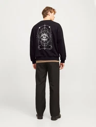 JACK & JONES Sweatshirt JJJACKIE MYSTIC schwarz/weiß