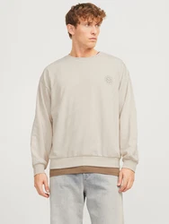 JACK & JONES Sweatshirt JJJACKIE MYSTIC beige/schwarz