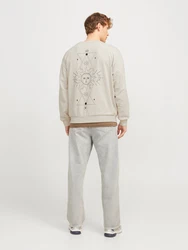 JACK & JONES Sweatshirt JJJACKIE MYSTIC beige/schwarz