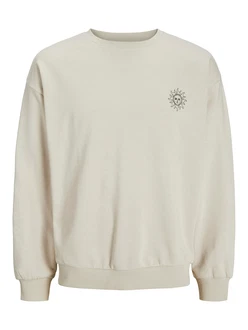 JACK & JONES Sweatshirt JJJACKIE MYSTIC beige/schwarz