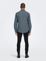 ONLY & SONS Langarmhemd ONSALVARO SLIM LS OXFORD SHIRT NOOS taubenblau