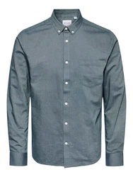 ONLY & SONS Langarmhemd ONSALVARO SLIM LS OXFORD SHIRT NOOS taubenblau