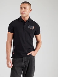 CAMP DAVID Poloshirt graphit/hellorange/schwarz