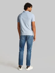 Calvin Klein Poloshirt STRETCH PIQUE SLIM BUTTON POLO blau