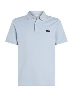 Calvin Klein Poloshirt STRETCH PIQUE SLIM BUTTON POLO blau