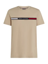 T-Shirt beige / navy / rot
