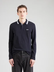 BOSS Poloshirt 'Plisy' navy / hellblau / weiß