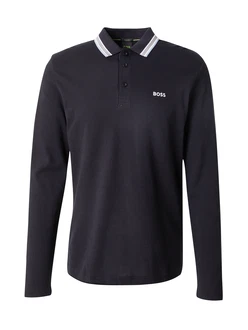 BOSS Poloshirt 'Plisy' navy / hellblau / weiß