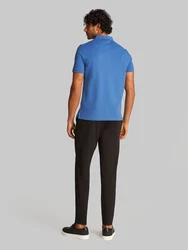 Calvin Klein Poloshirt STRETCH PIQUE SLIM BUTTON POLO blau
