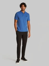 Calvin Klein Poloshirt STRETCH PIQUE SLIM BUTTON POLO blau