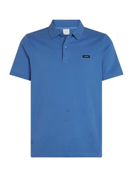 Calvin Klein Poloshirt STRETCH PIQUE SLIM BUTTON POLO blau