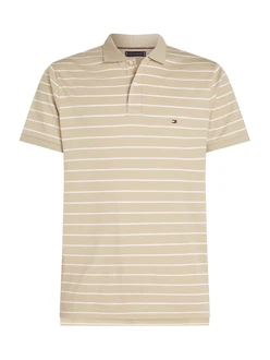 TOMMY HILFIGER Poloshirt SEASONAL beige / weiß