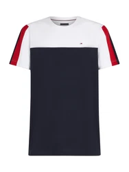 TOMMY HILFIGER T-Shirt marine / rubinrot / weiß