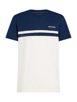 TOMMY HILFIGER T-Shirt blau/weimeliert