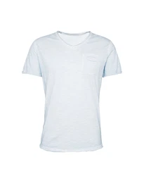 T-Shirt mit V-Ausschnitt hellblau