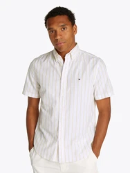 TOMMY HILFIGER Hemd 'Flex' pastellgelb/weiß