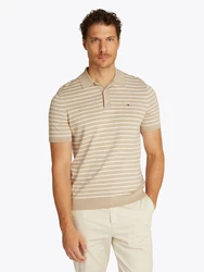 Tommy Hilfiger Poloshirt Pullover ESSENTIAL beige/weiß