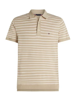 Tommy Hilfiger Poloshirt Pullover ESSENTIAL beige/weiß