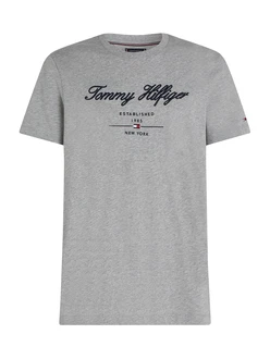 TOMMY HILFIGER T-Shirt graumeliert/schwarz TOMMY HILFIGER T-Shirt graumeliert/schwarz
