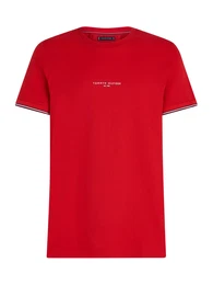 T-Shirt dunkelblau / knallrot / wei