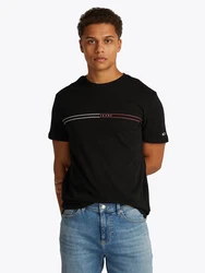 Tommy Jeans T-Shirt graumeliert/cranberry/schwarz/weiß