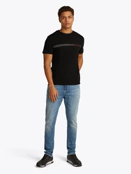 Tommy Jeans T-Shirt graumeliert/cranberry/schwarz/weiß