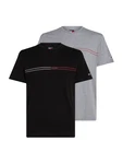 Tommy Jeans T-Shirt graumeliert/cranberry/schwarz/weiß