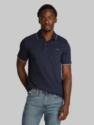 Calvin Klein Poloshirt STRETCH PIQUE TIPPING POLO blau