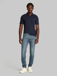 Calvin Klein Poloshirt STRETCH PIQUE TIPPING POLO blau