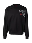 HUGO Sweatshirt 'Derumkek' rot/schwarz/weiß