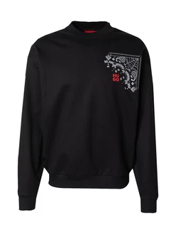 HUGO Sweatshirt 'Derumkek' rot/schwarz/weiß