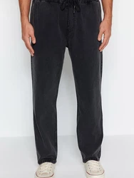 Trendyol Jeans Locker Passform Elastische Taille (weite Passform) black