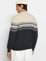 Trendyol Pullover Herren beige/hellbeige/anthrazit