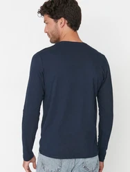 Trendyol Herren T-Shirt Basic indigo