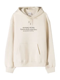 Sweatshirt hellbeige / kirschrot / schwarz