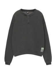 Sweatshirt grau / limette / schwarz