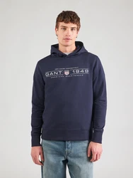 Gant Kapuzensweatshirt GRAPHIC HOODIE marine/weiß