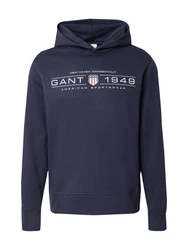 Gant Kapuzensweatshirt GRAPHIC HOODIE marine/weiß