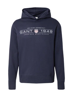 Gant Kapuzensweatshirt GRAPHIC HOODIE marine/weiß