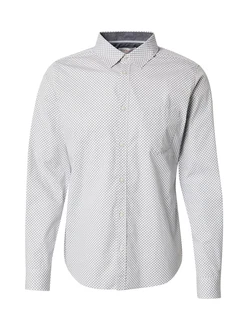 s.Oliver Langarmhemd Slim Fit Artwork stone/wei