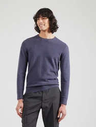 s.Oliver Strickpullover mit Strukturmix und Logo-Patch navy