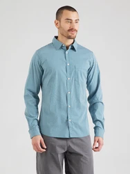 s.Oliver Langarmhemd Slim Fit Artwork petrol/weiß