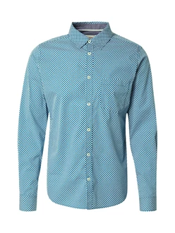 s.Oliver Langarmhemd Slim Fit Artwork petrol/weiß