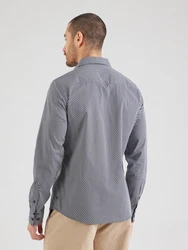 s.Oliver Langarmhemd Slim Fit Artwork navy/wei