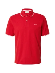 GANT Poloshirt TIPPING PIQUE RUGGER rot/weiß