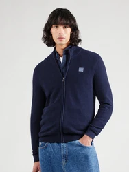 s.Oliver Anorak Strickjacke Strukturierte Strickjacke navy/taubenblau