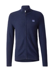 s.Oliver Anorak Strickjacke Strukturierte Strickjacke navy/taubenblau
