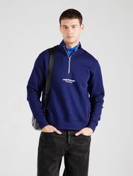 Jack & Jones Sweatshirt JORVesterbro Quarter Zip dunkelblau/weiß