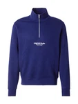 Jack & Jones Sweatshirt JORVesterbro Quarter Zip dunkelblau/weiß
