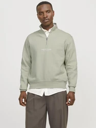 Jack & Jones Sweatshirt JORVesterbro Quarter Zip pastellgrn/weiß